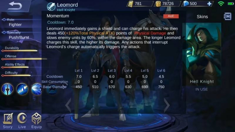 hero leomord mobile legends