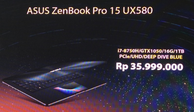 Harga Asus Zenbook Pro 15 UX580
