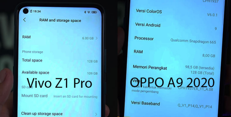 oppo a9 vs vivo z1 pro