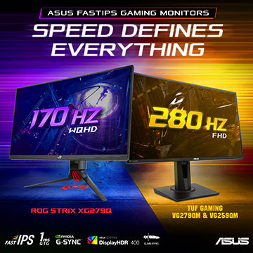 Tiga Monitor Gaming Terbaru ASUS, Refresh Rate Hingga 280Hz