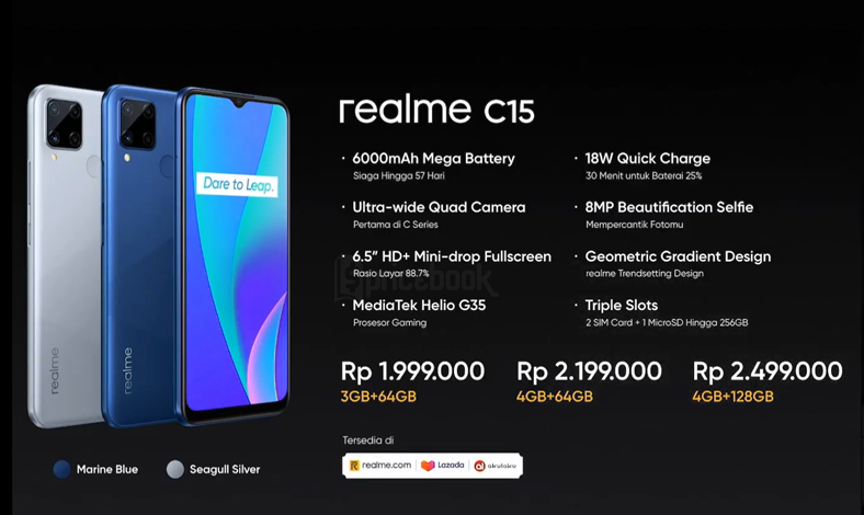 Resmi Harga Realme C15 Mulai 1 9 Jutaan Pricebook 