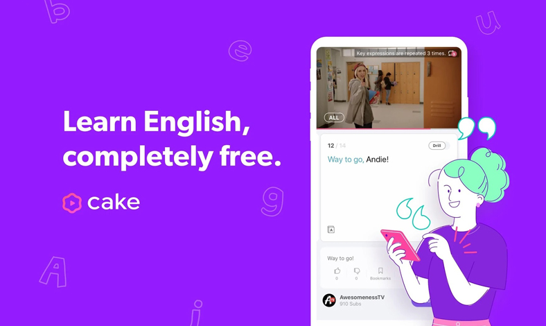 aplikasi cake learn english for free