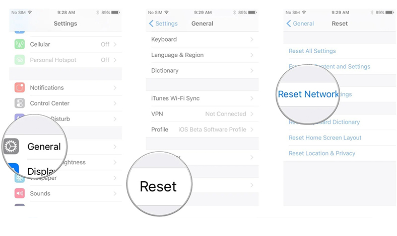 Reset Network Setting iphone