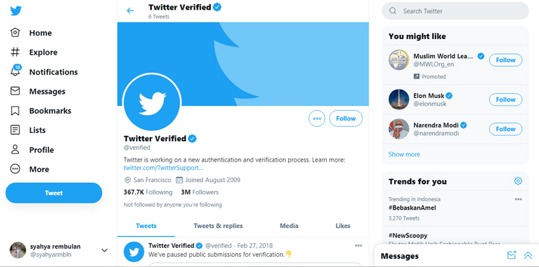 Cara bikin akun Verified di Twitter