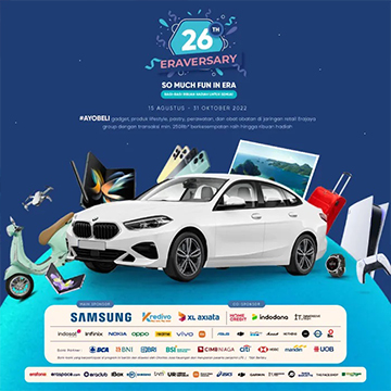 Erajaya Ulang Tahun, Gebyar Promo dan Diskon Sampai Hadiah BMW