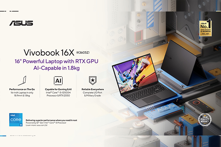 Asus Vivobook 16X K3605, Laptop Kreator Layar Maksimal