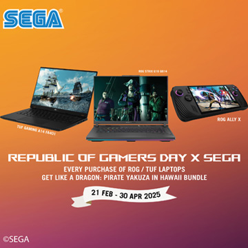 ASUS ROG Gandeng SEGA, Bagikan Game Like a Dragon: Pirate Yakuza in Hawaii Gratis!