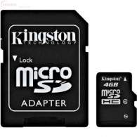 Kingston microSDHC Class 4 4GB with Adaptor