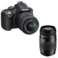 Nikon D3200 kit 18-55mm + 70-300mm